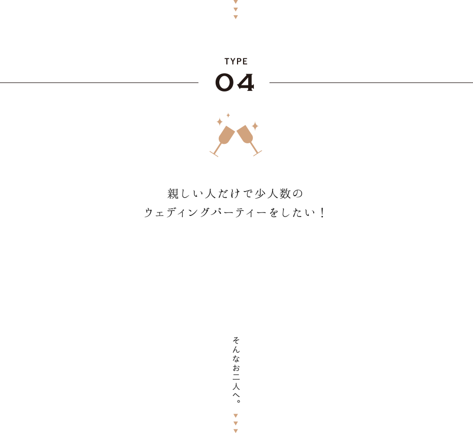 TYPE04|親しい人だけで少人数のウェディングパーティーをしたい!|そんなお二人へ。